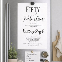 50 and Fabulous | 50th Birthday Party Invitation Einladung