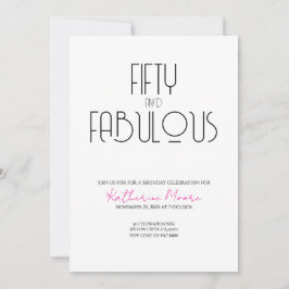50 and Fabulous | 50th Birthday Party Invitation Einladung
