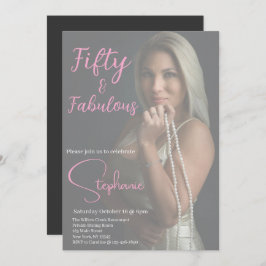 50 and Fabulous | 50th Birthday Party Pink Einladung