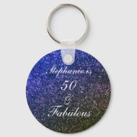 50 And Fabulous Birthday Black Blue Glitter Ombre