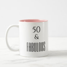 50 and Fabulous Birthday Black Text