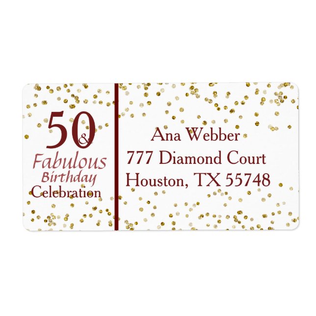 50 and Fabulous Birthday Burgundy & Gold (Vorne)