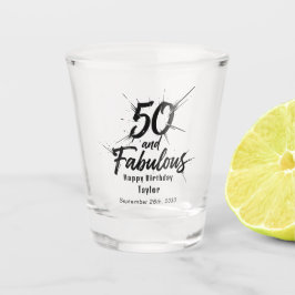 50 and Fabulous Birthday Bursting Modern Schnapsglas