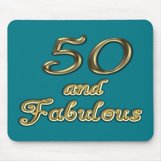 50 and Fabulous Birthday Gold Typography 50th Age Mousepad (Vorne)