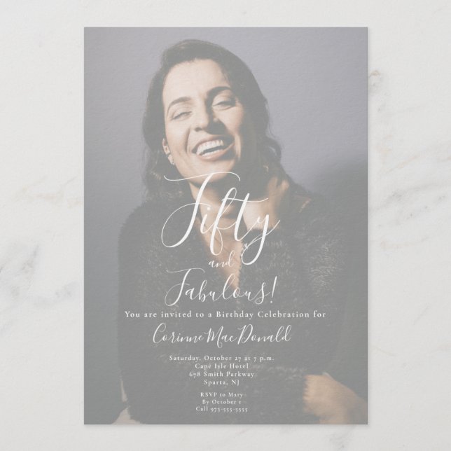 50 and Fabulous Birthday Party Invitation  Einladung (Vorderseite)