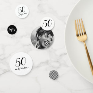 50 and Fabulous Birthday Party Photo Confetti Konfetti