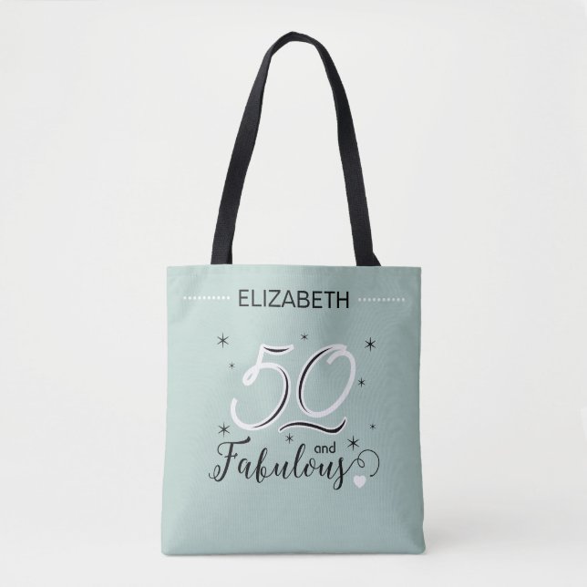 50 and Fabulous Birthday Personalized Name Modern (Vorderseite)