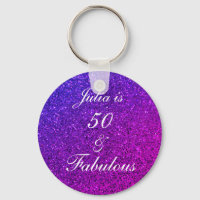50 And Fabulous Birthday Pink Purple Glitter Ombre