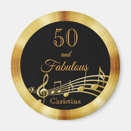 50 and fabulous black gold music name magnet