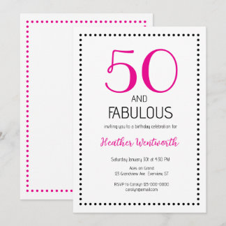 50 and Fabulous Charming 50th Birthday Einladung