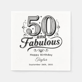 50 and Fabulous Festive Swirls Whimsical Serviette