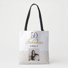 50 and Fabulous Gold Glitter Photo 50th Birthday