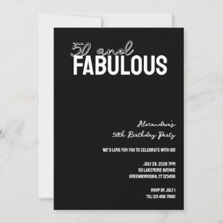 50 and Fabulous Modern 50th Birthday Party Einladung