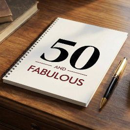50 And Fabulous Modern Cherry Wine Birthday Saying Notizbuch