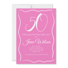 50 and Fabulous Pink Birthday Invitation