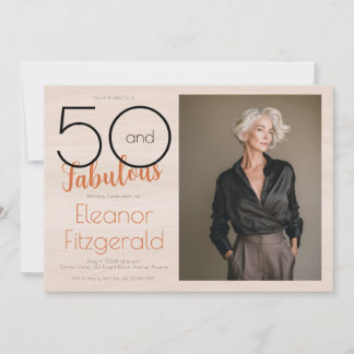 50 and Fabulous Terracotta 50th Birthday Party Einladung