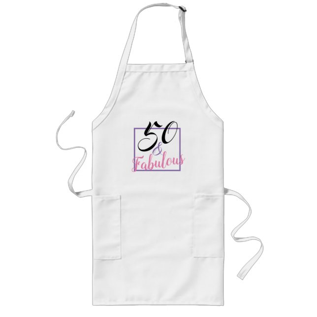 50 And Fabulous Themed 50th Birthday Party Apron Lange Schürze (Vorne)