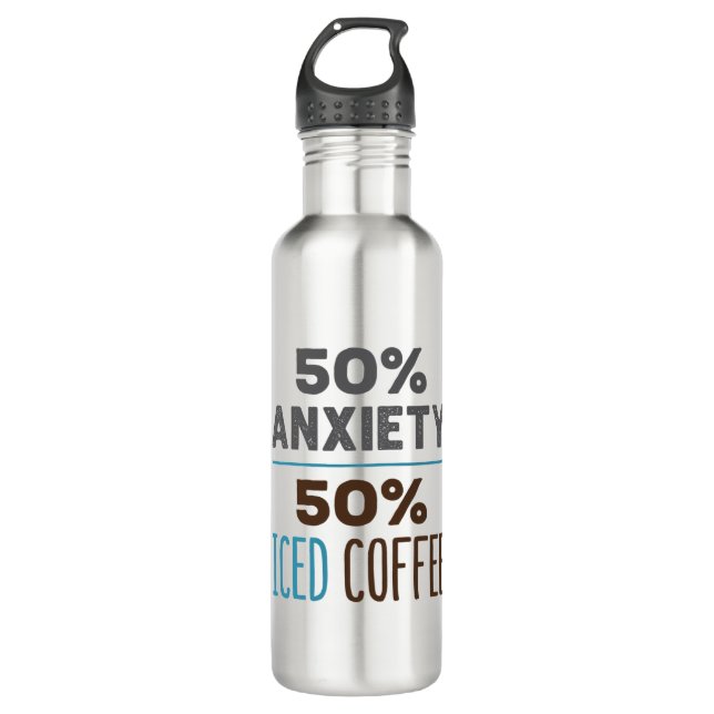 50% Angst 50% Ice Kaffee Edelstahlflasche (Vorderseite)