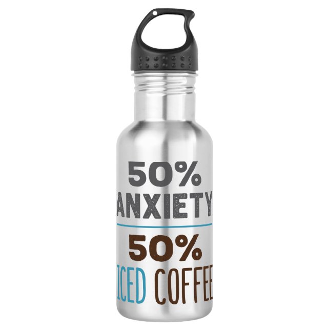 50% Angst 50% Ice Kaffee Edelstahlflasche (Vorderseite)