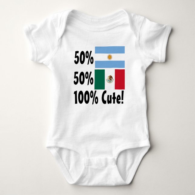 50% Argentinien 50% Mexikaner 100% niedlich Baby Strampler (Vorderseite)