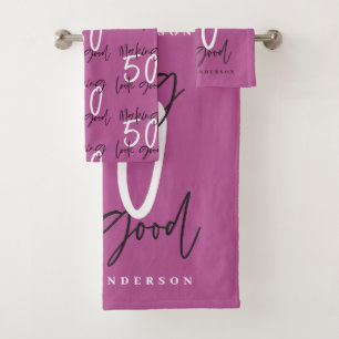 50 aussehen gut Gold Geburtstagsfeier Badhandtuch Set