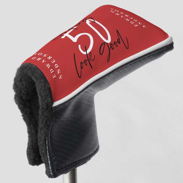 50 aussehen lassen wie ein guter Typograf Geburtst Golf Headcover (3/4 Vorderseite)