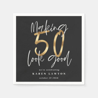 50 aussehen wie gut Gold Geburtstagsparty Serviette