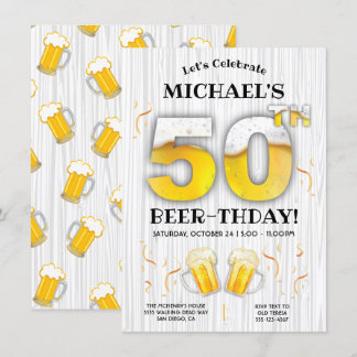 50. Beer Birthday Party - Meilenstein Einladung