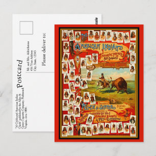 50 Berühmte indianische Häuptlinge Vintage Postkarte