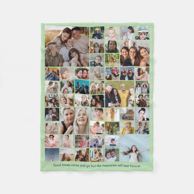 50 Bilder Foto-Collage Benutzerdefinierte Farbe Mi Fleecedecke (Vorderseite)