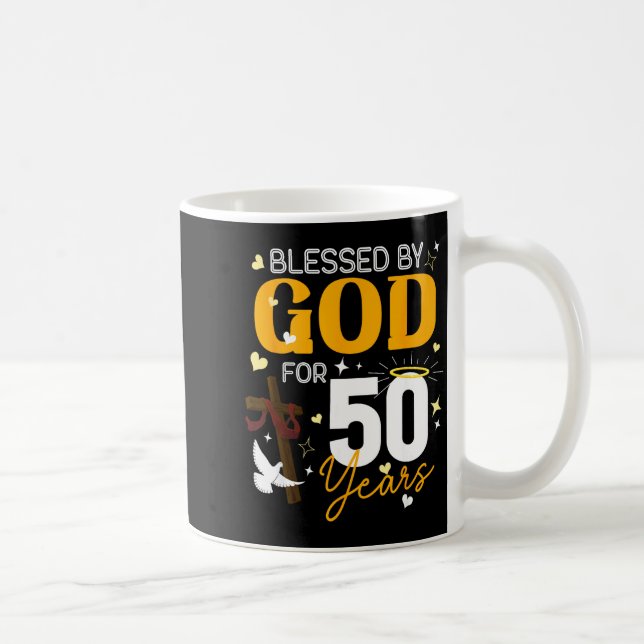 50 Birthday Blessed By God For 50 Years Old 50th B Kaffeetasse (Rechts)