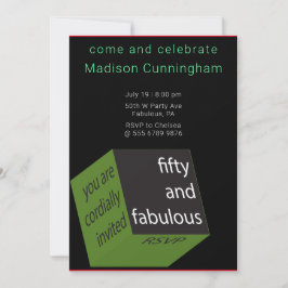 50. Birthday Geometric Cube Spektakulär Einladung