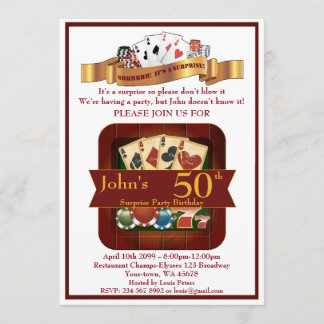50., Birthday Man Casino, Gambling Party, Las Vega Einladung