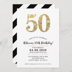 50. BIRTHDAY PARTY INVITE MODERNER Goldmedaille Gl Einladung