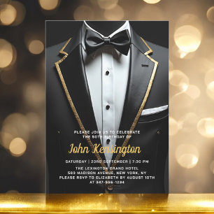 50. Black and Gold Tuxedo Geburtstagsveranstaltung Einladung