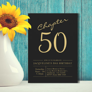 50 Black Gold 60. Geburtstagsparty Einladung