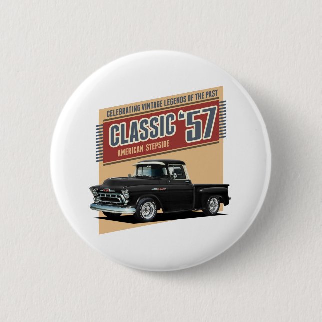50 Black Street Rod Truck Button (Vorderseite)