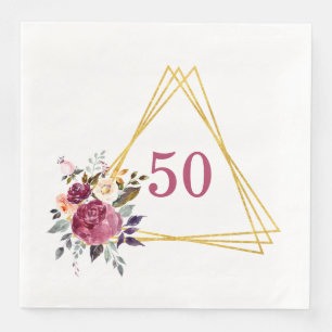 50 Boho Floral Geometric Paper Dinner Napkins Serviette