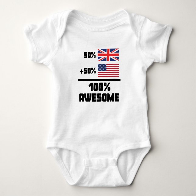 50% Briten 50% Amerikaner 100% fantastisch Baby Strampler (Vorderseite)