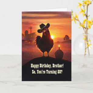 50. Bruder Happy Birthday Lustiger Hühnerhof Karte