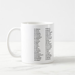 50 Bundesstaaten Liste Tasse