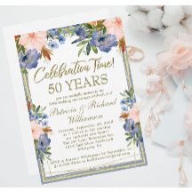 50. Chic Floral Goldene Hochzeitstag-Jubiläum
