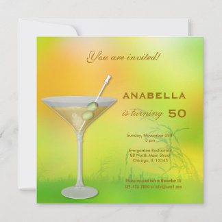 50. Cocktail zum Geburtstag Einladung