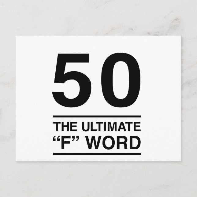 50 Das ultimative Wort "F" Postkarte (Vorderseite)