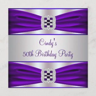 50. der Geburtstags-Party der lila Diamant-Frau Einladung