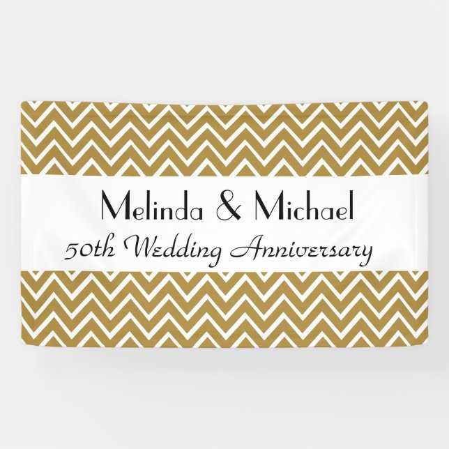 50. Der Zickzack Hochzeits-Jahrestag wählen Ihre Banner (Horizontal)