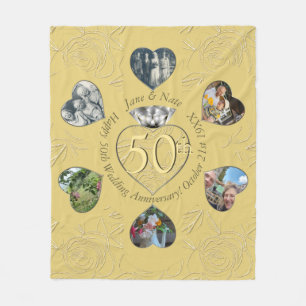 50. Diamond 6 Herz-Fotos Fleece Blanket