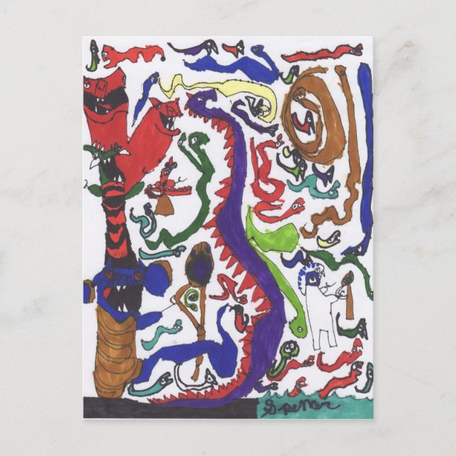 50 Drachen Postkarte (Vorderseite)