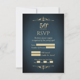 50. Ehejahrkarte RSVP Karte