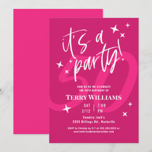 50. Einladung zur Hot-Pink-Birthday-Party